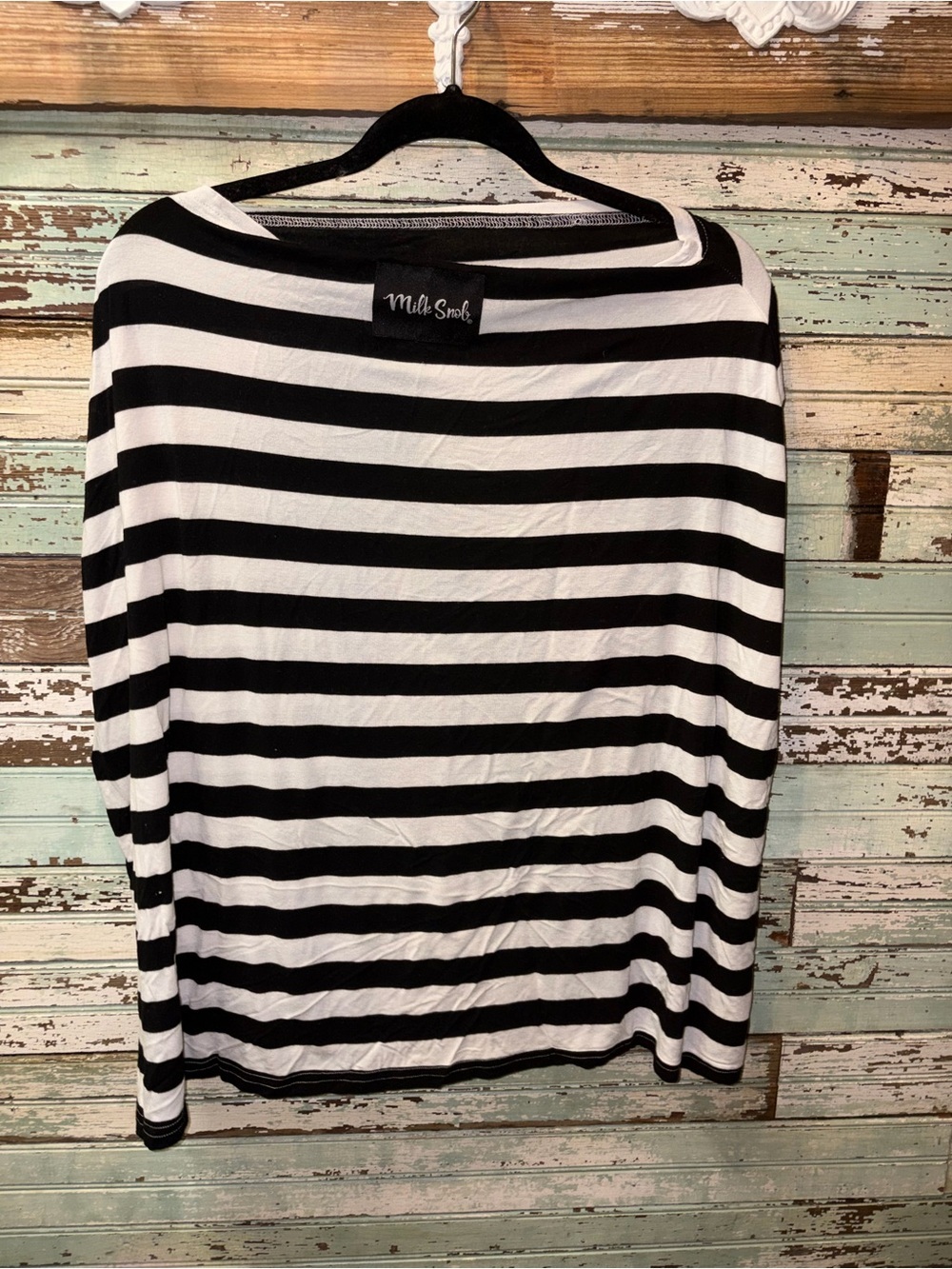 Milk Snob buggy, car seat or nursing cover. Black and White Striped Women’s Top